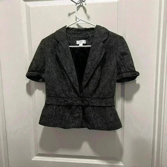 Ann Taylor Loft Womens 4 Blazer Jacket Gray Two Buttons Career (0463) - Picture 3 of 11